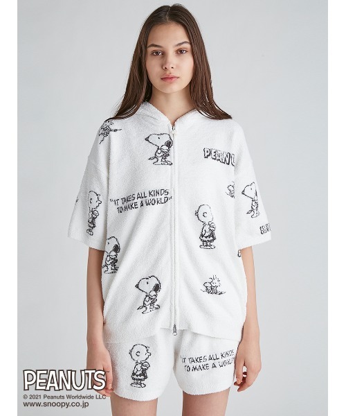 ジェラートピケ スヌーピーコラボ　ジップアップパーカー　パンツ　セットアップ gelato pique（ジェラートピケ） ジップアップパーカー「PEANUTSコラボ