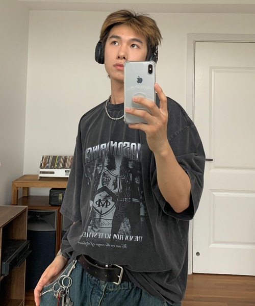 「MASONPRINCE」 半袖Tシャツ X-SMALL ダークグレー メンズ_画像2