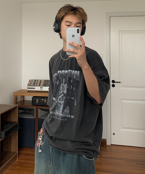 「MASONPRINCE」 半袖Tシャツ X-SMALL ダークグレー メンズ_画像5