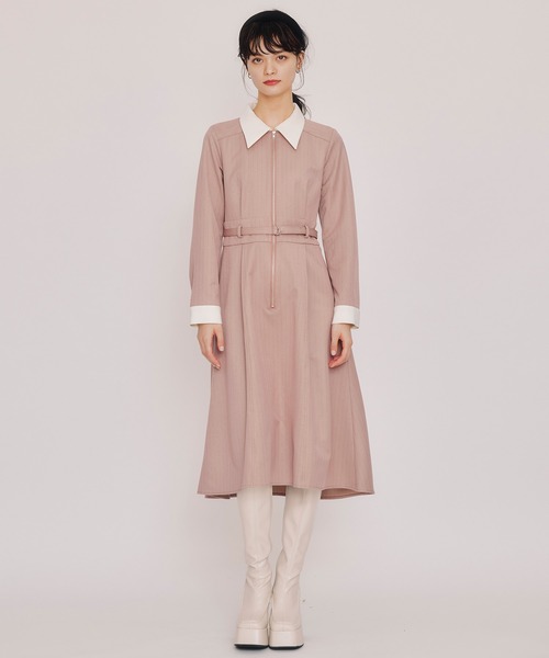 REDYAZEL（レディアゼル） ワンピース フロントZIPストライプロング