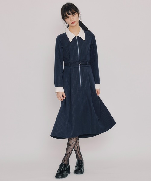 REDYAZEL（レディアゼル） ワンピース フロントZIPストライプロング