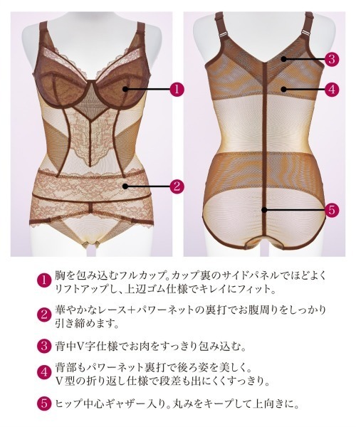 ニッセン（nissen） お腹周りを引き締めるフルカップボディスーツ