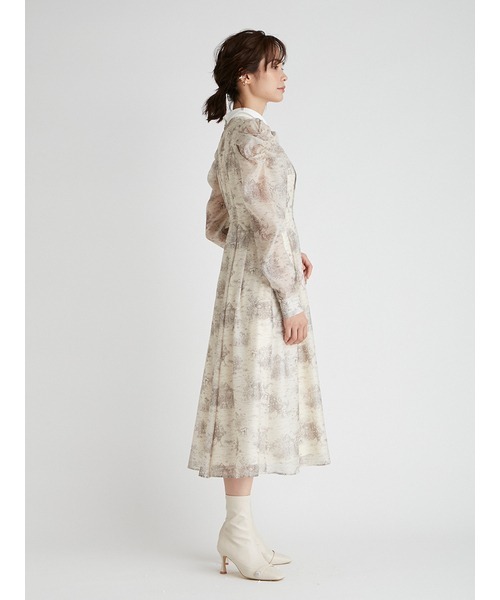 「CELFORD」 長袖ワンピース 38 ブルー レディース_画像9