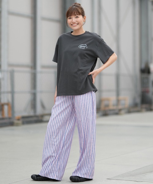 ROXY（ロキシー） パンツ ロングパンツ ワイドパンツ 花柄 ストライプ