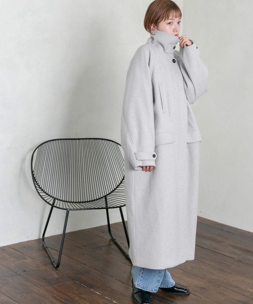 KBF（ケービーエフ） ステンカラーコート 36 ライトグレー レディース