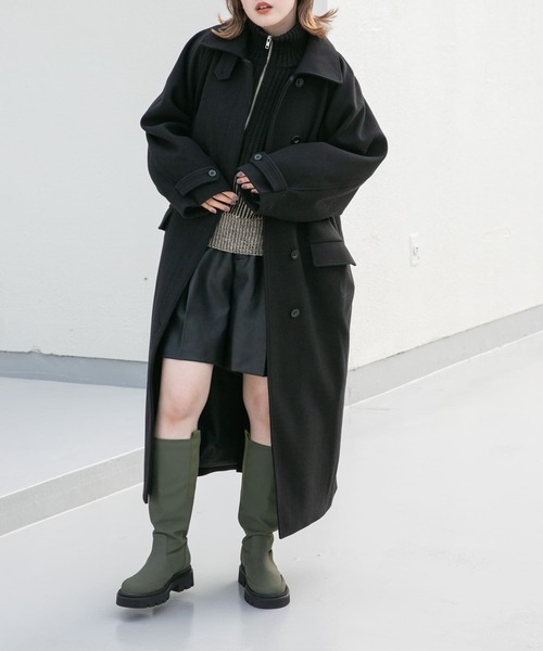 「KBF」 ステンカラーコート 36 ライトグレー レディース_画像2