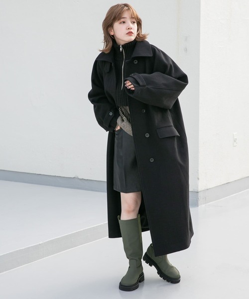 「KBF」 ステンカラーコート 36 ライトグレー レディース_画像3