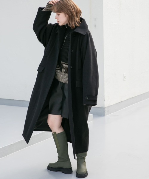 「KBF」 ステンカラーコート 36 ライトグレー レディース_画像4