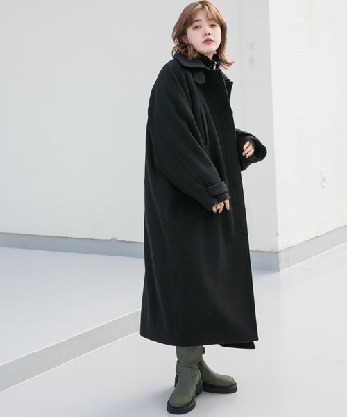 「KBF」 ステンカラーコート 36 ライトグレー レディース_画像6