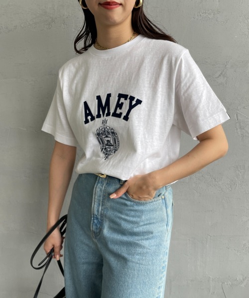 「AMERICANA」 半袖Tシャツ ONE SIZE グレイッシュベージュ レディース_画像4