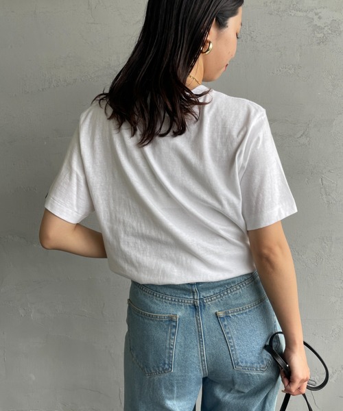 「AMERICANA」 半袖Tシャツ ONE SIZE グレイッシュベージュ レディース_画像5