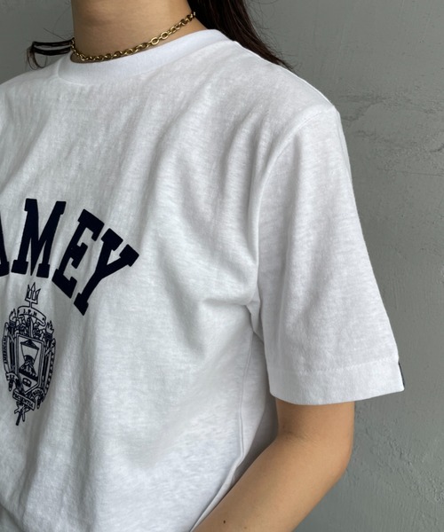 「AMERICANA」 半袖Tシャツ ONE SIZE グレイッシュベージュ レディース_画像9