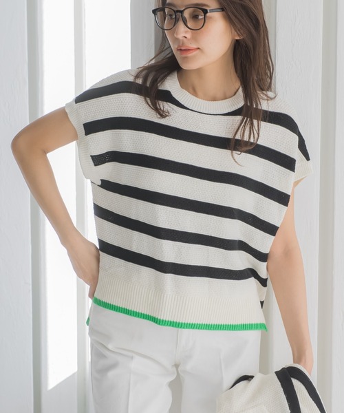 「MAYSON GREY」 半袖ニット 2 ホワイト レディース_画像4