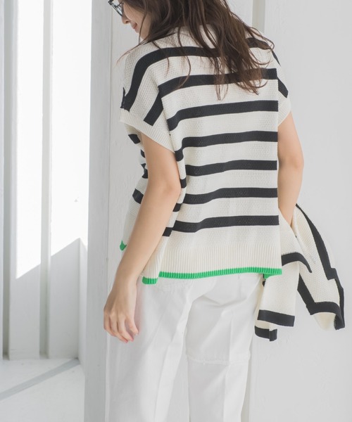 「MAYSON GREY」 半袖ニット 2 ホワイト レディース_画像5