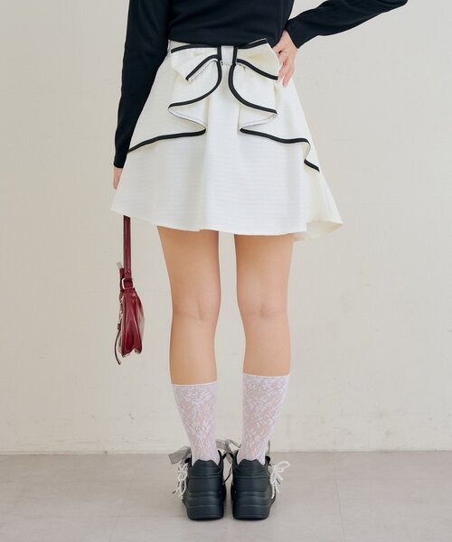 ANOTHER BRANCH OLIVE des OLIVE スカート BACKリボンモチーフミニ