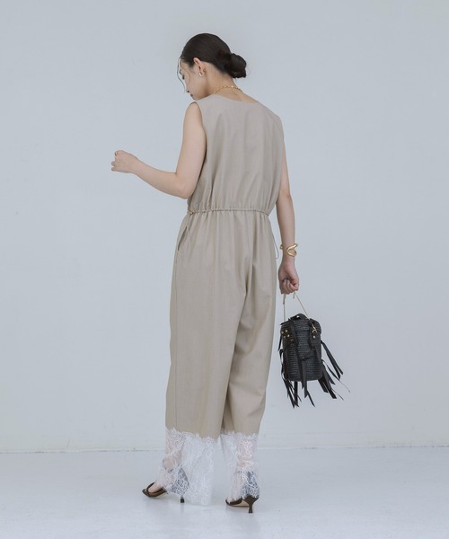 今期　新品　Eimee Law オールインワン　サロペット　スコットクラブ Eimee Law（エイミーロウ） オールインワン 裾レースドロスト