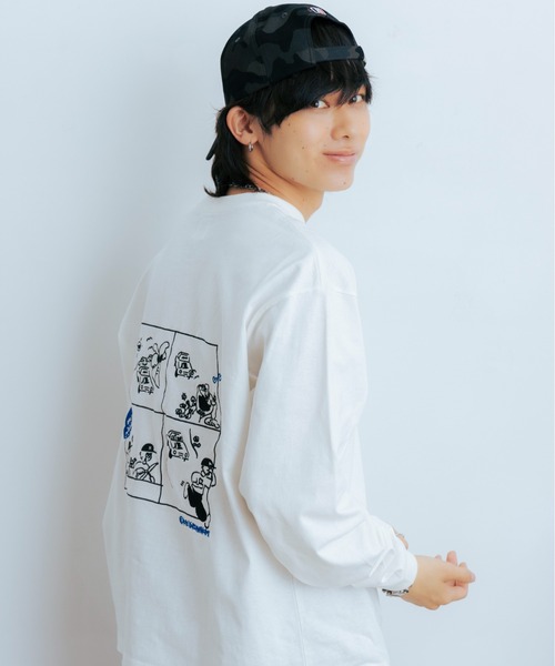 kaoyorinakami tシャツ 4 comic long tee / 4コマロンT メンズ
