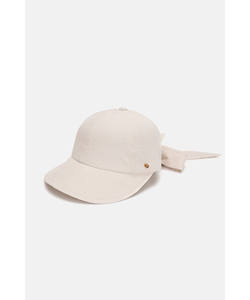 WHITE SANDS キャップ 帽子 レディース ワッフルテクスチャー リボン