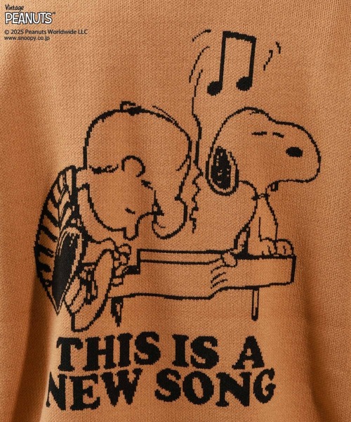 「PEANUTS」 長袖ニット LARGE モカ メンズ_画像9