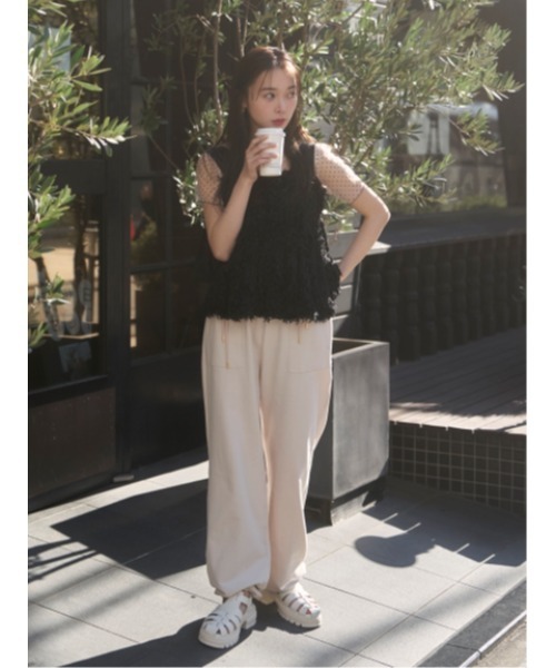 「SNIDEL」 スウェットパンツ 1 ベージュ レディース_画像3