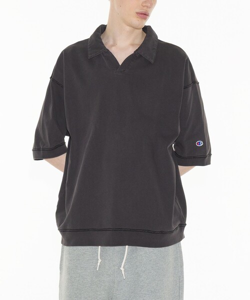 tシャツ 「Champion × monkey time」ピグメント スキッパー ポロシャツ メンズの画像