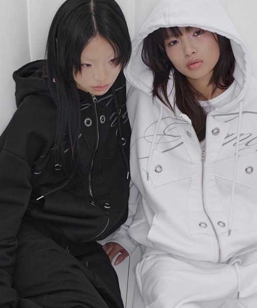 FANCY CLUB ビッグクロスアイレットジップアップパーカー FANCY CLUB