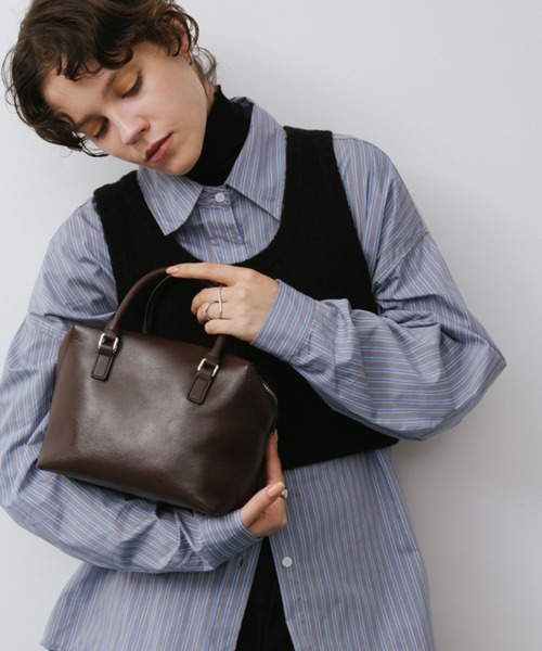 2wayボストンバッグ　キューブ型トートバッグ　ハンドメイド arholiday.standard ボストンバッグ 2way real leather cube mini