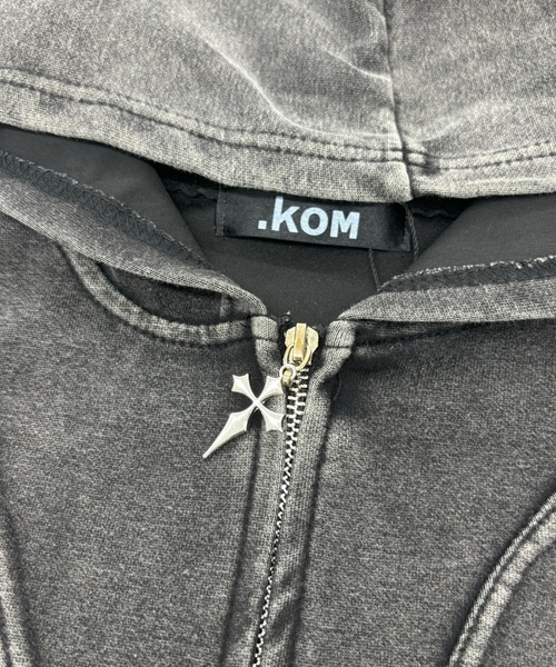 「.KOM」 ジップアップパーカー FREE チャコールグレー レディース_画像4