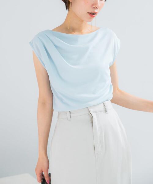 Ｙ's ドレープカットソー tシャツ クールタッチ デザインドレープカットソー レディース