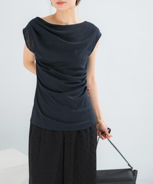 tシャツ クールタッチ デザインドレープカットソー レディース