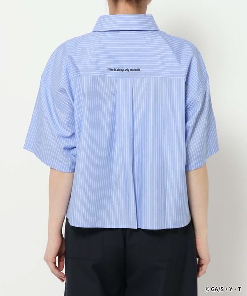 【完売品】名探偵コナン　ストライプ/ショート丈シャツ RAGEBLUE（レイジブルー） ブラウス シャツ 「名探偵コナン