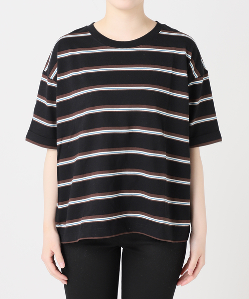 tシャツ 「追加2」汗ジミ防止ボーダービッグT レディースの画像