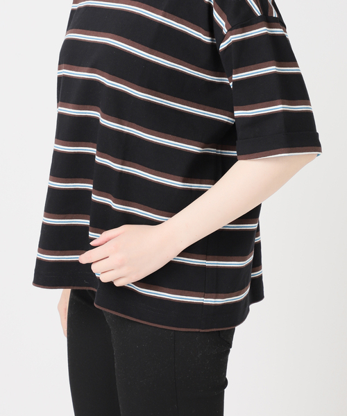 tシャツ 「追加2」汗ジミ防止ボーダービッグT レディースの画像