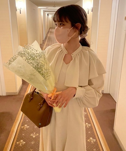 「one after another NICE CLAUP」 長袖ワンピース FREE アイボリー レディース_画像3