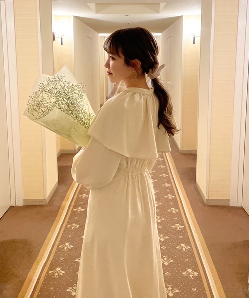 「one after another NICE CLAUP」 長袖ワンピース FREE アイボリー レディース_画像4