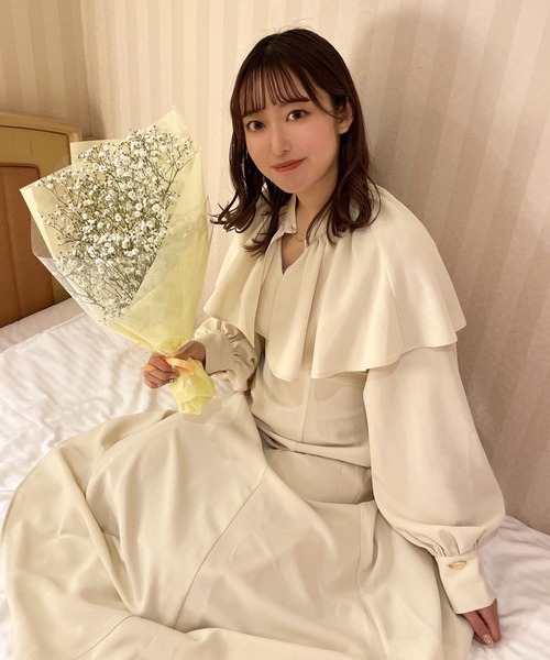 「one after another NICE CLAUP」 長袖ワンピース FREE アイボリー レディース_画像5