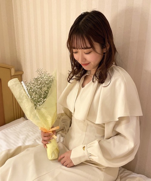 「one after another NICE CLAUP」 長袖ワンピース FREE アイボリー レディース_画像6
