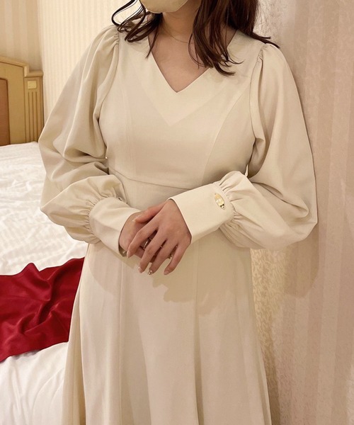 「one after another NICE CLAUP」 長袖ワンピース FREE アイボリー レディース_画像8
