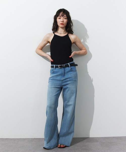 HANNE パンツ ストレッチフレアスリムパンツ レディース : ZOZOTOWN