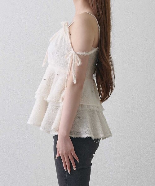 Belle Charme ブラウス シャツ 「Belle Charme」Shaggy Peplum Tunic 