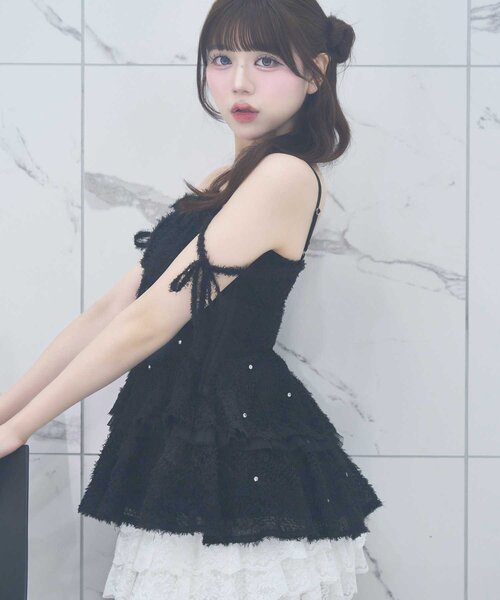 Belle Charme ブラウス シャツ 「Belle Charme」Shaggy Peplum Tunic 