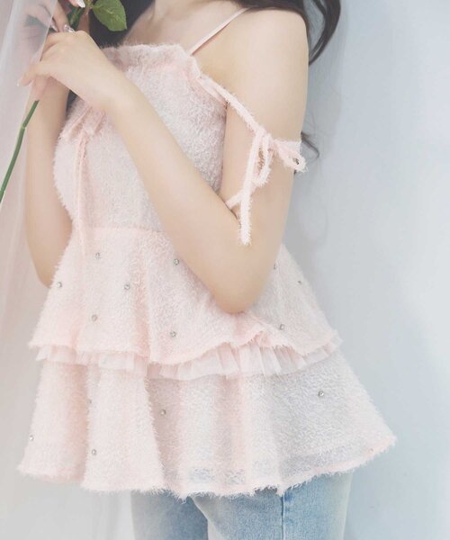 Belle Charme ブラウス シャツ 「Belle Charme」Shaggy Peplum Tunic 