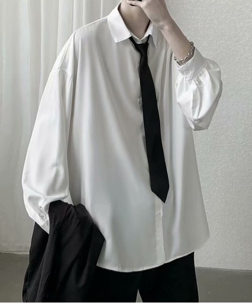 「NEW GENTLEMAN」 長袖シャツ M ホワイト メンズ_画像6