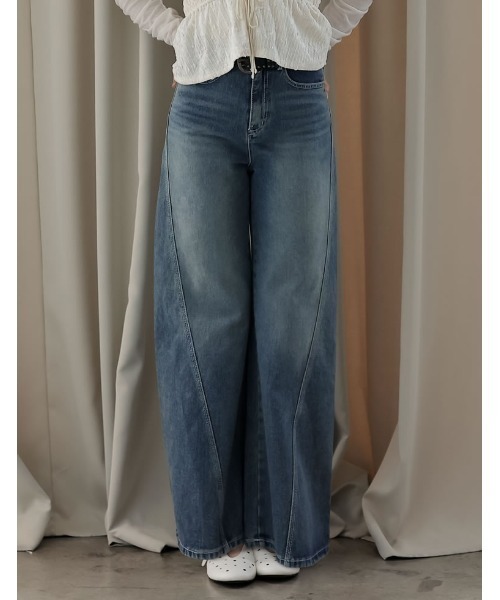 「Re:EDIT」 デニムパンツ MEDIUM ブルー レディース_画像3
