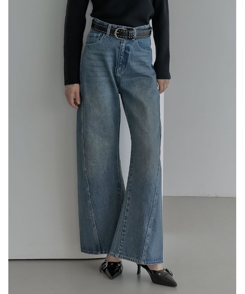「Re:EDIT」 デニムパンツ MEDIUM ブルー レディース_画像6
