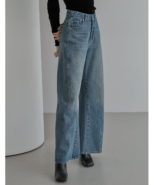 「Re:EDIT」 デニムパンツ MEDIUM ブルー レディース_画像7