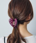 ヘアクリップ ビッグ ハート ビジュー アセチ...の詳細画像5