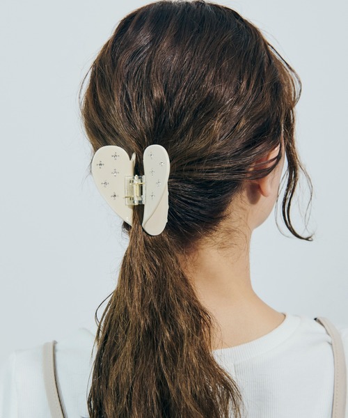 GOLDY（ゴールディ） ヘアクリップ ビッグ ハート ビジュー アセチ