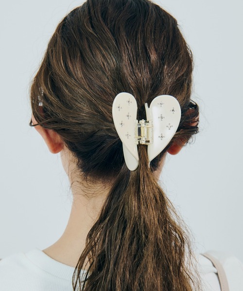 GOLDY（ゴールディ） ヘアクリップ ビッグ ハート ビジュー アセチ