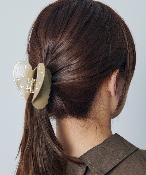 GOLDY（ゴールディ） ヘアクリップ ビッグ ハート ビジュー アセチ